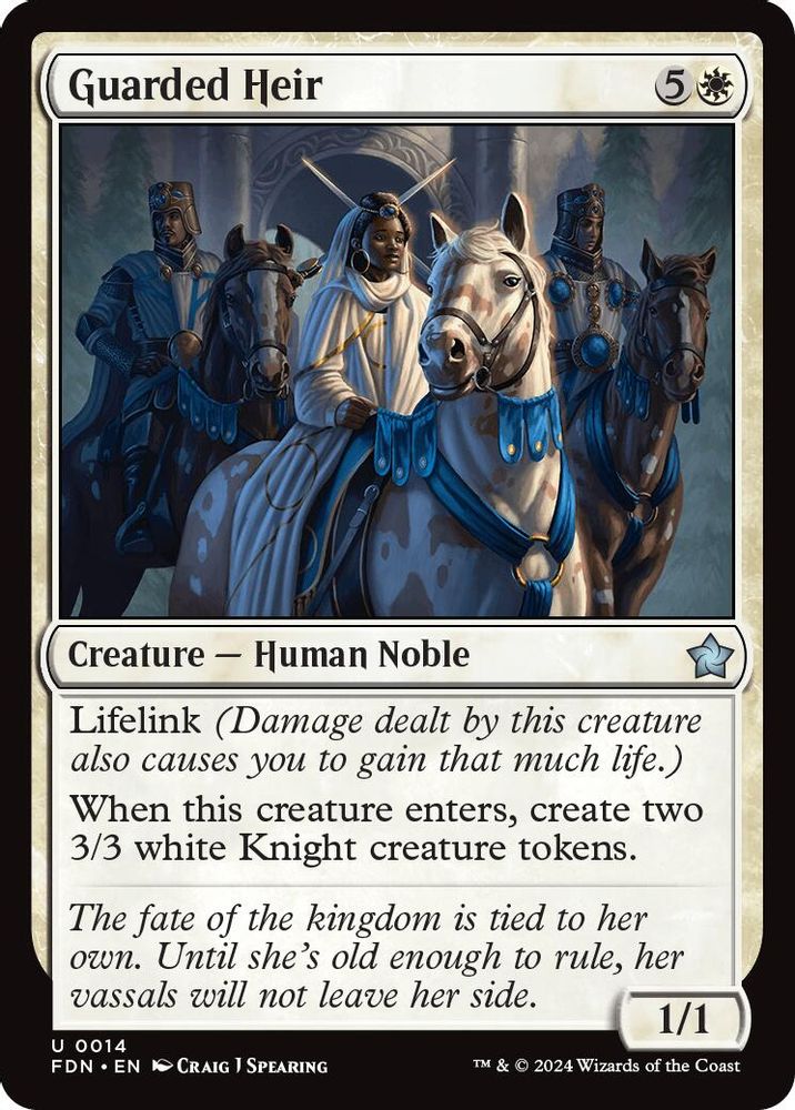 2024 Magic: The Gathering: Foundations (FDN) - Guarded Heir (#14, Uncommon)