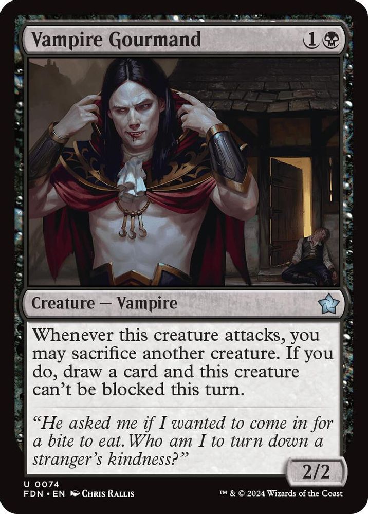 2024 Magic: The Gathering: Foundations (FDN) - Vampire Gourmand (#74, Uncommon)