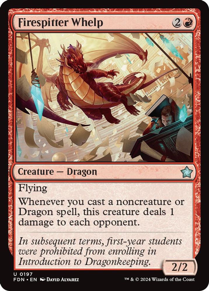 2024 Magic: The Gathering: Foundations (FDN) - Firespitter Whelp 0197 (#197, Uncommon) (, Near Mint)
