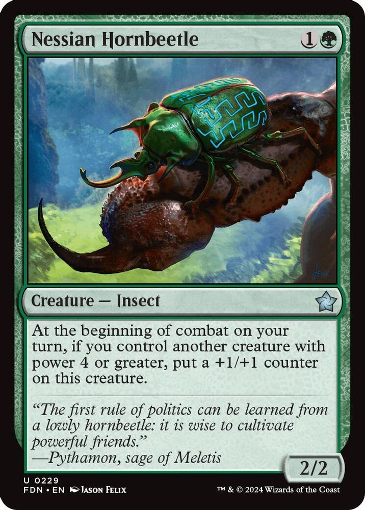 2024 Magic: The Gathering: Foundations (FDN) - Nessian Hornbeetle (#229, Uncommon) (, Near Mint)