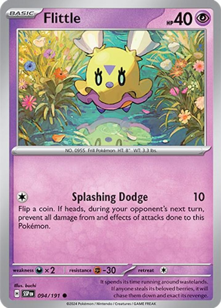 2024 Pokemon: SV08: Surging Sparks (SSP) - Flittle (#094/191, Common) (Reverse Holofoil, Near Mint)