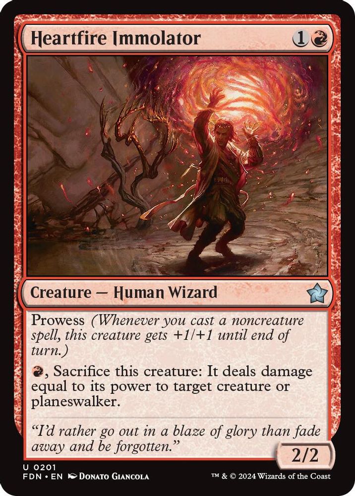 2024 Magic: The Gathering: Foundations (FDN) - Heartfire Immolator (#201, Uncommon) (, Near Mint)