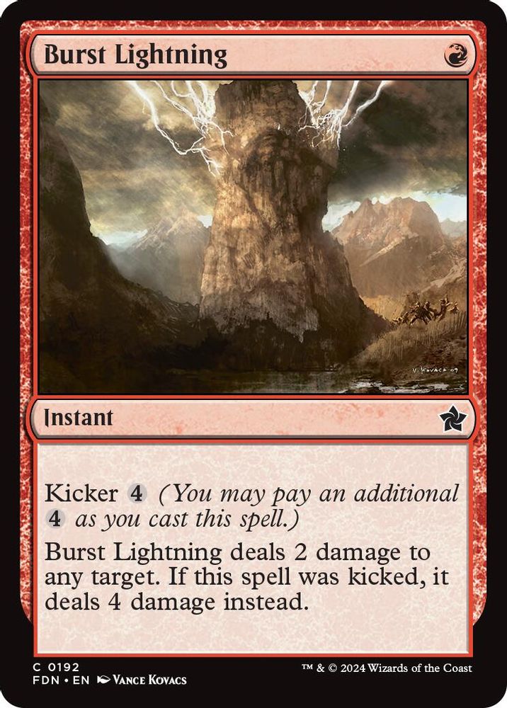 2024 Magic: The Gathering: Foundations (FDN) - Burst Lightning (#192, Common)