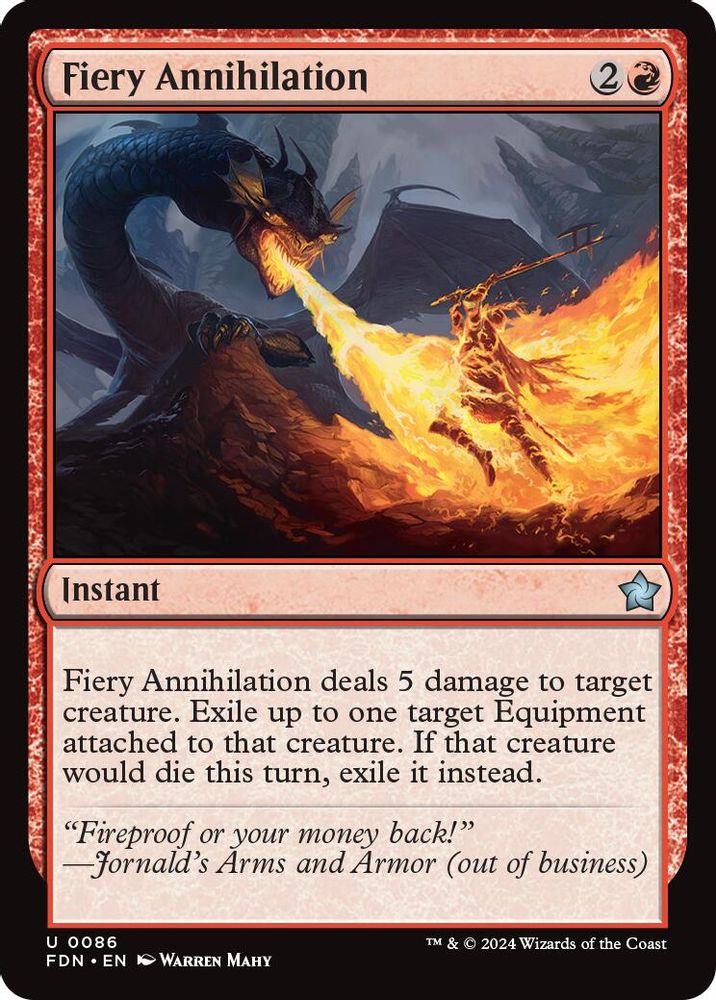 2024 Magic: The Gathering: Foundations (FDN) - Fiery Annihilation (#86, Uncommon) (, Near Mint)