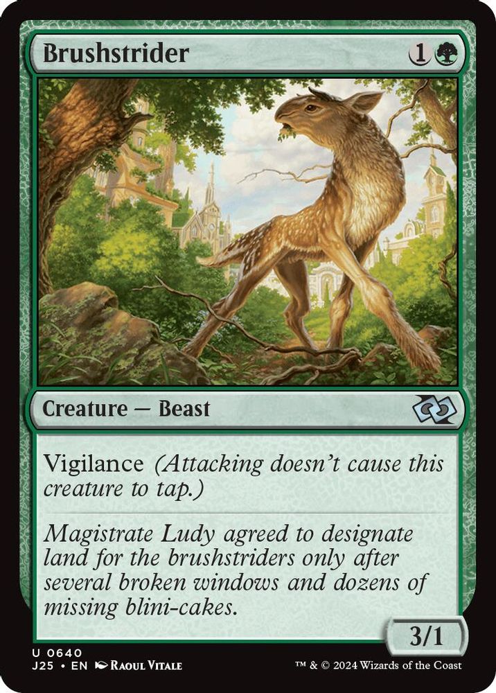 2024 Magic: The Gathering: Foundations Jumpstart (J25) - Brushstrider (#640, Uncommon) (, Near Mint)