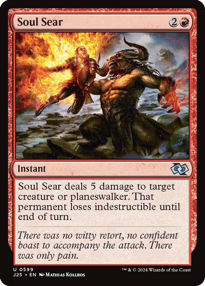 2024 Magic: The Gathering: Foundations Jumpstart (J25) - Soul Sear (#599, Uncommon) (, Near Mint)