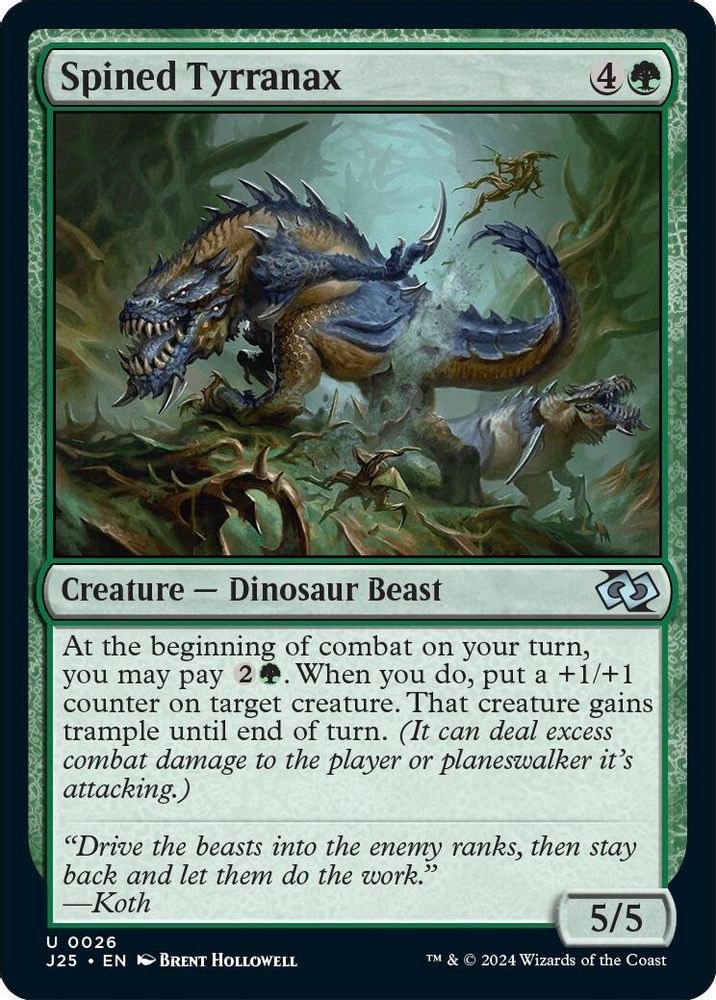2024 Magic: The Gathering: Foundations Jumpstart (J25) - Spined Tyrranax (#26, Uncommon) (, Near Mint)