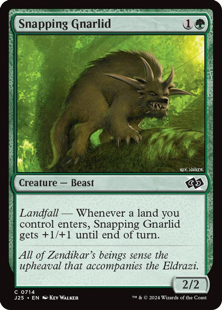 2024 Magic: The Gathering: Foundations Jumpstart (J25) - Snapping Gnarlid (#714, Common) (, Near Mint)
