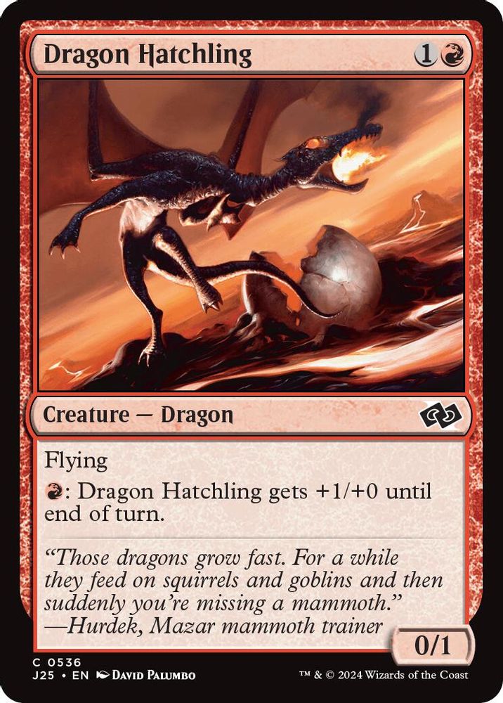 2024 Magic: The Gathering: Foundations Jumpstart (J25) - Dragon Hatchling (#536, Common) (, Near Mint)