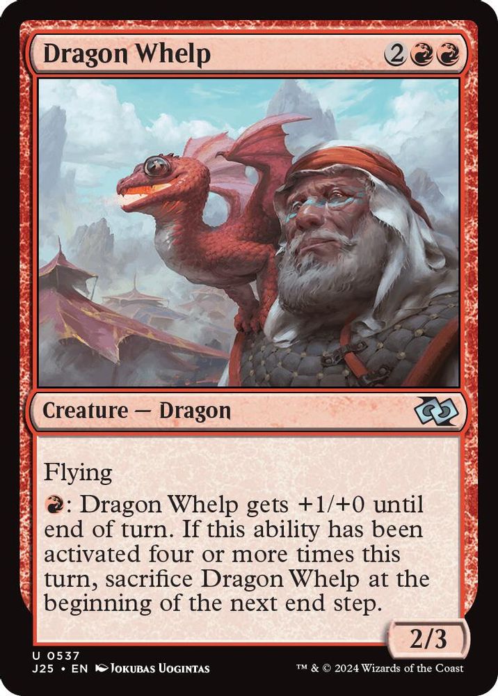 2024 Magic: The Gathering: Foundations Jumpstart (J25) - Dragon Whelp (#537, Uncommon) (, Near Mint)