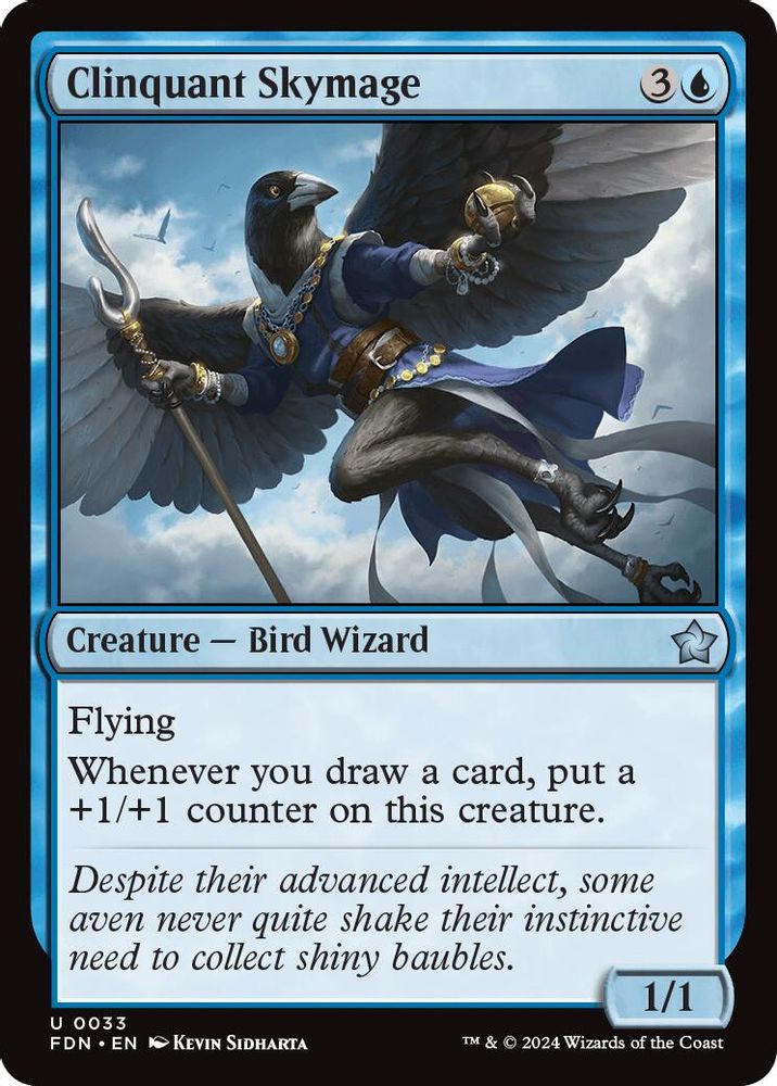 2024 Magic: The Gathering: Foundations (FDN) - Clinquant Skymage (#33, Uncommon) (, Near Mint)