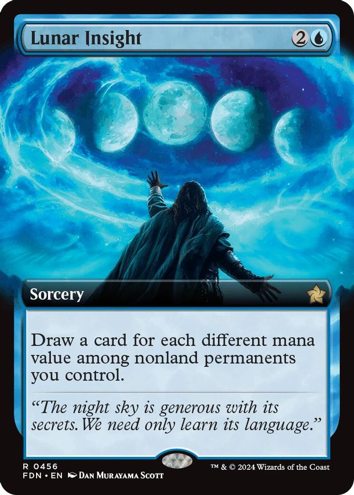 2024 Magic: The Gathering: Foundations (FDN) - Lunar Insight Extended Art (#456, Rare) (, Near Mint)