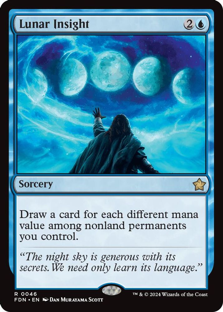 2024 Magic: The Gathering: Foundations (FDN) - Lunar Insight (#46, Rare) (, Near Mint)