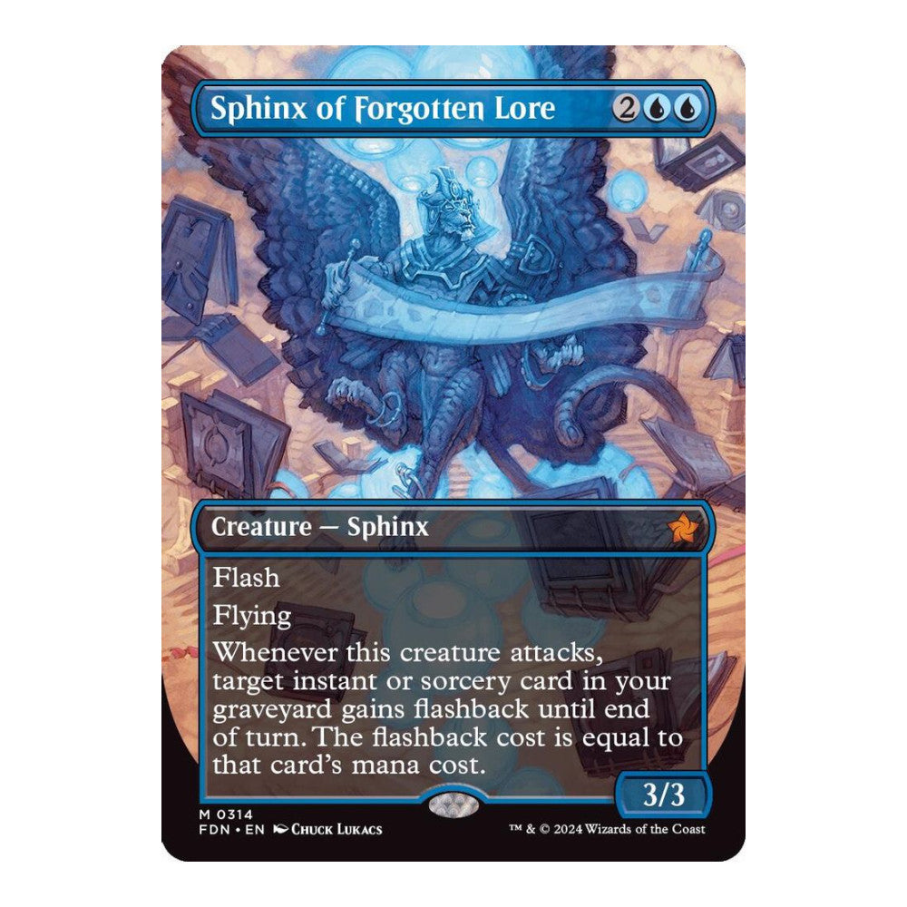 2024 Magic: The Gathering: Foundations (FDN) - Sphinx of Forgotten Lore Borderless (#314, Mythic Rare) (, Near Mint)