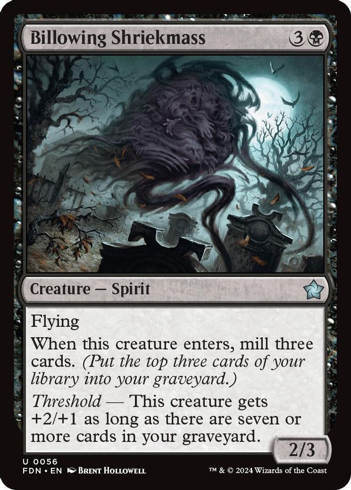 2024 Magic: The Gathering: Foundations (FDN) - Billowing Shriekmass (#56, Uncommon) (, Near Mint)