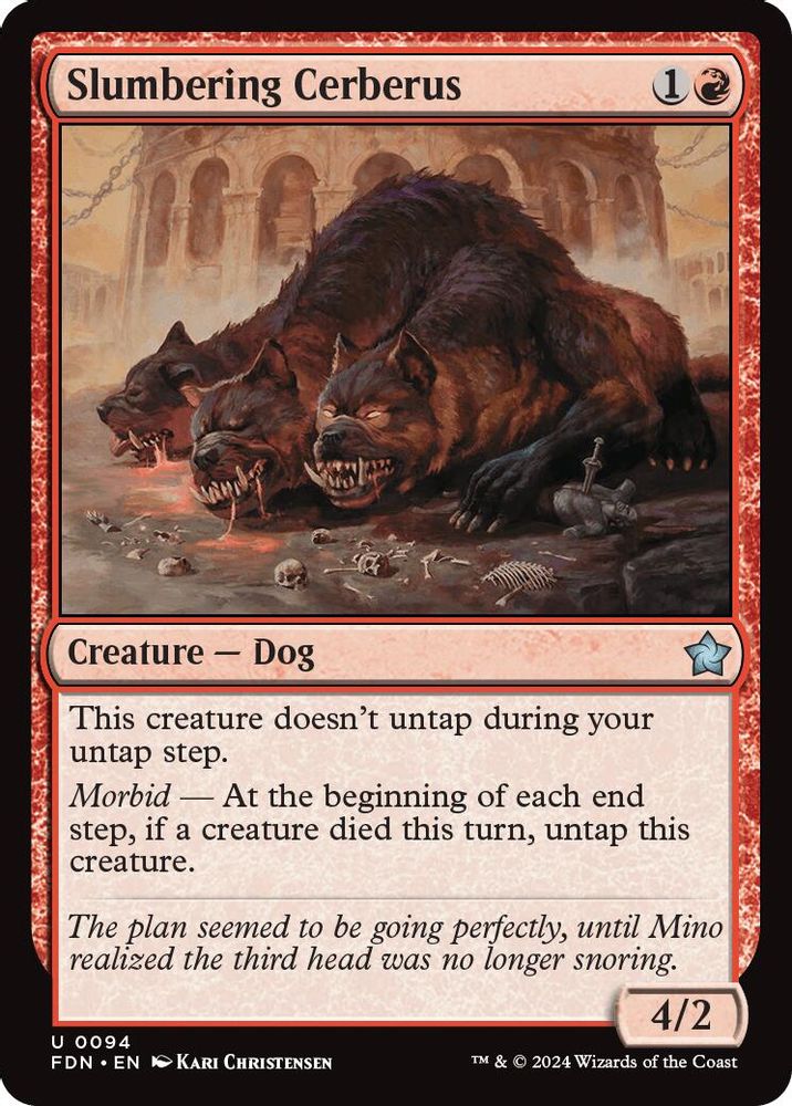 2024 Magic: The Gathering: Foundations (FDN) - Slumbering Cerberus (#94, Uncommon)