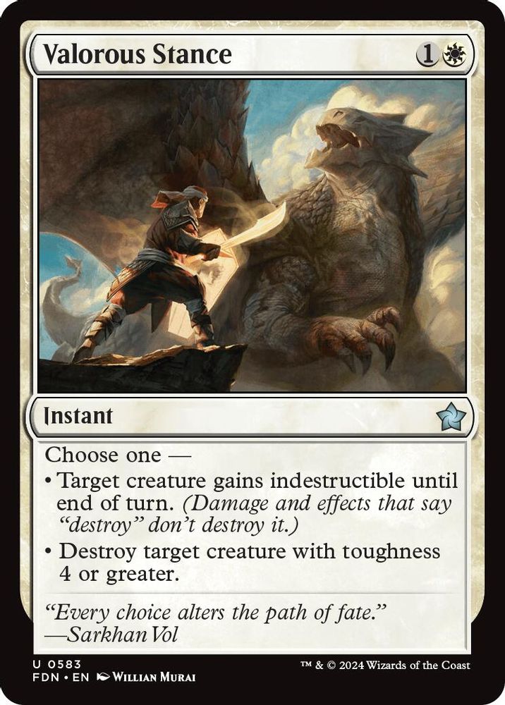 2024 Magic: The Gathering: Foundations (FDN) - Valorous Stance (#583, Uncommon) (, Near Mint)
