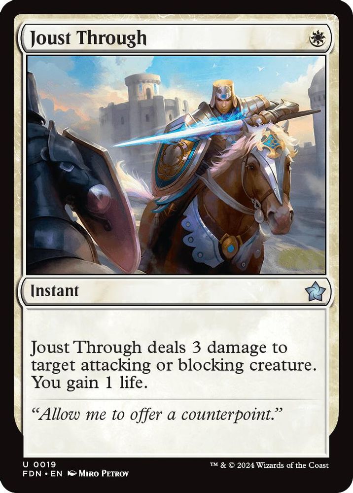 2024 Magic: The Gathering: Foundations (FDN) - Joust Through (#19, Uncommon) (, Near Mint)