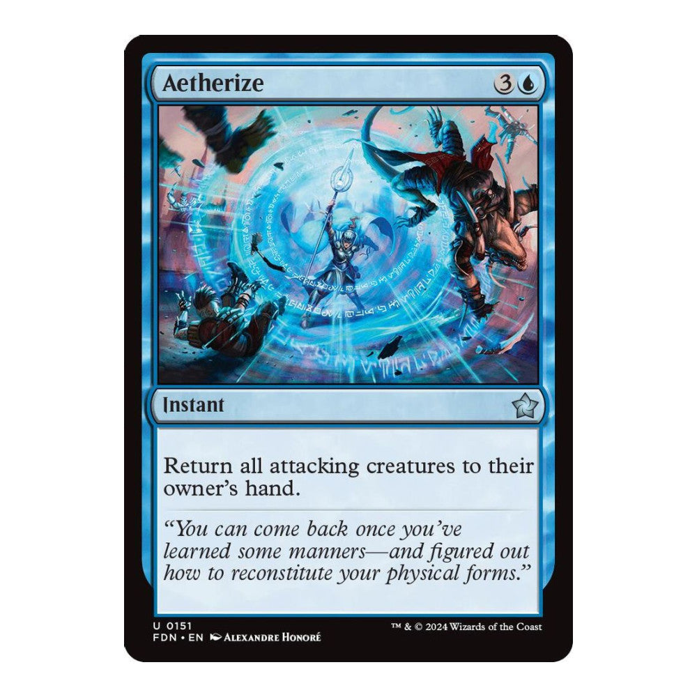 2024 Magic: The Gathering: Foundations (FDN) - Aetherize (#151, Uncommon) (, Near Mint)