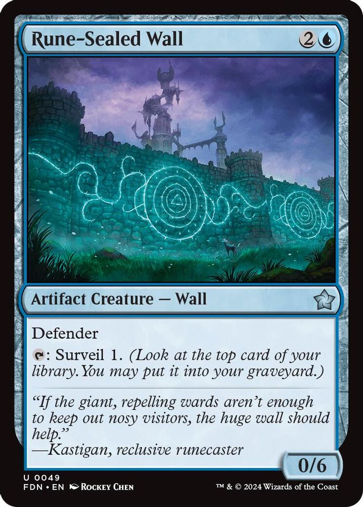 2024 Magic: The Gathering: Foundations (FDN) - Rune Sealed Wall 0049 (#49, Uncommon) (, Near Mint)