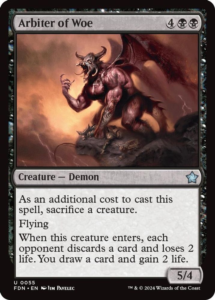 2024 Magic: The Gathering: Foundations (FDN) - Arbiter of Woe (#55, Uncommon) (, Near Mint)