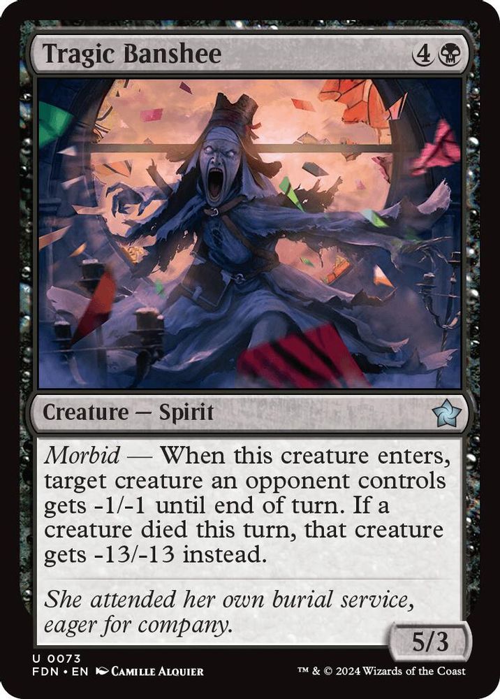 2024 Magic: The Gathering: Foundations (FDN) - Tragic Banshee (#73, Uncommon)