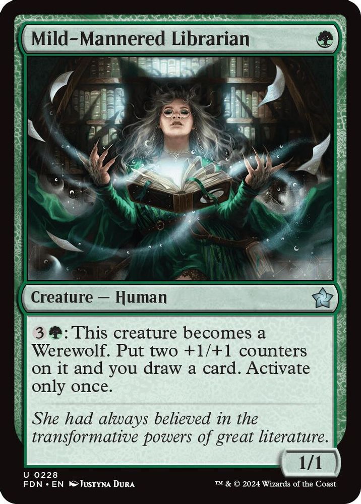 2024 Magic: The Gathering: Foundations (FDN) - Mild Mannered Librarian (#228, Uncommon) (, Near Mint)