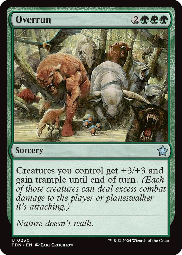 2024 Magic: The Gathering: Foundations (FDN) - Overrun (#230, Uncommon) (, Near Mint)