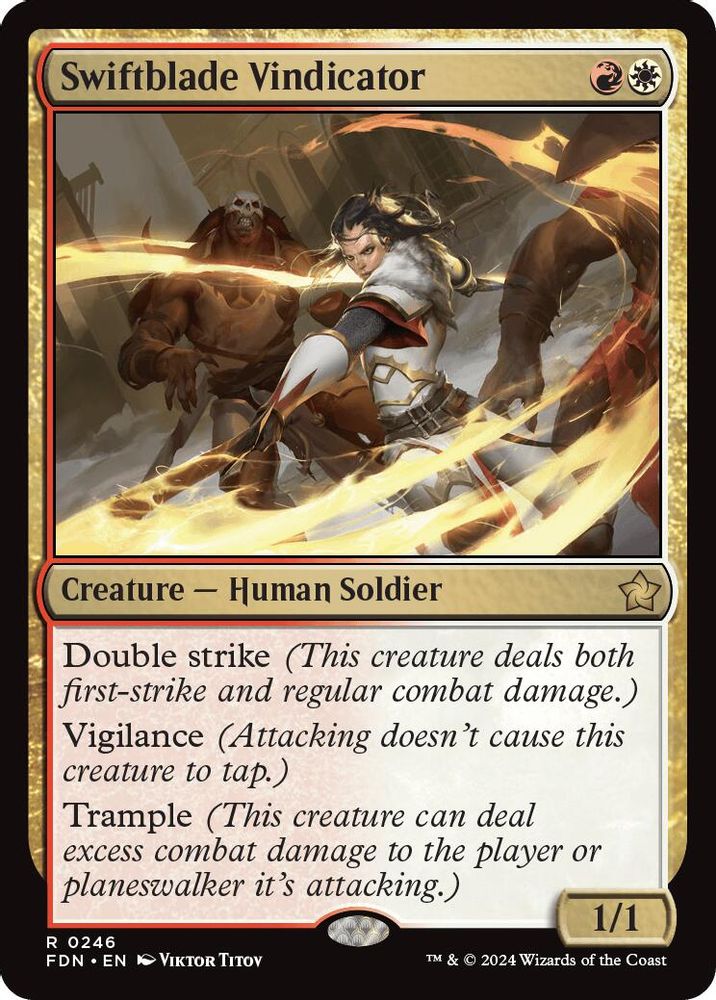 2024 Magic: The Gathering: Foundations (FDN) - Swiftblade Vindicator (#246, Rare) (, Near Mint)