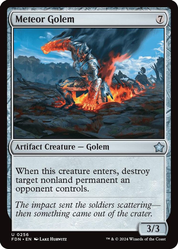 2024 Magic: The Gathering: Foundations (FDN) - Meteor Golem (#256, Uncommon)