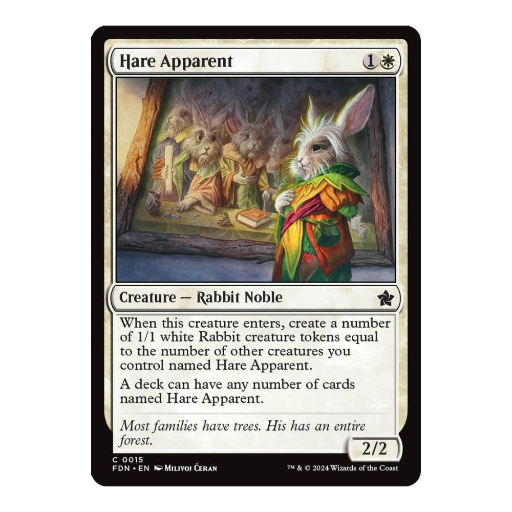 2024 Magic: The Gathering: Foundations (FDN) - Hare Apparent (#15, Common) (, Near Mint)