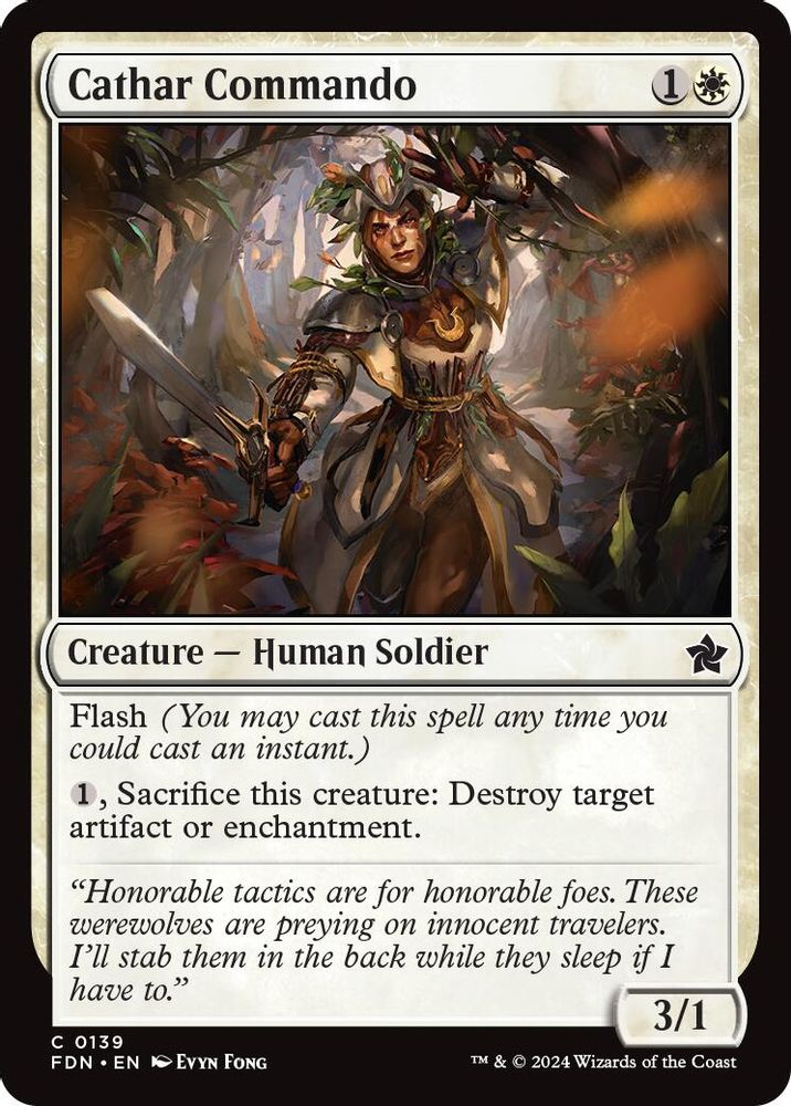 2024 Magic: The Gathering: Foundations (FDN) - Cathar Commando (#139, Common) (, Near Mint)