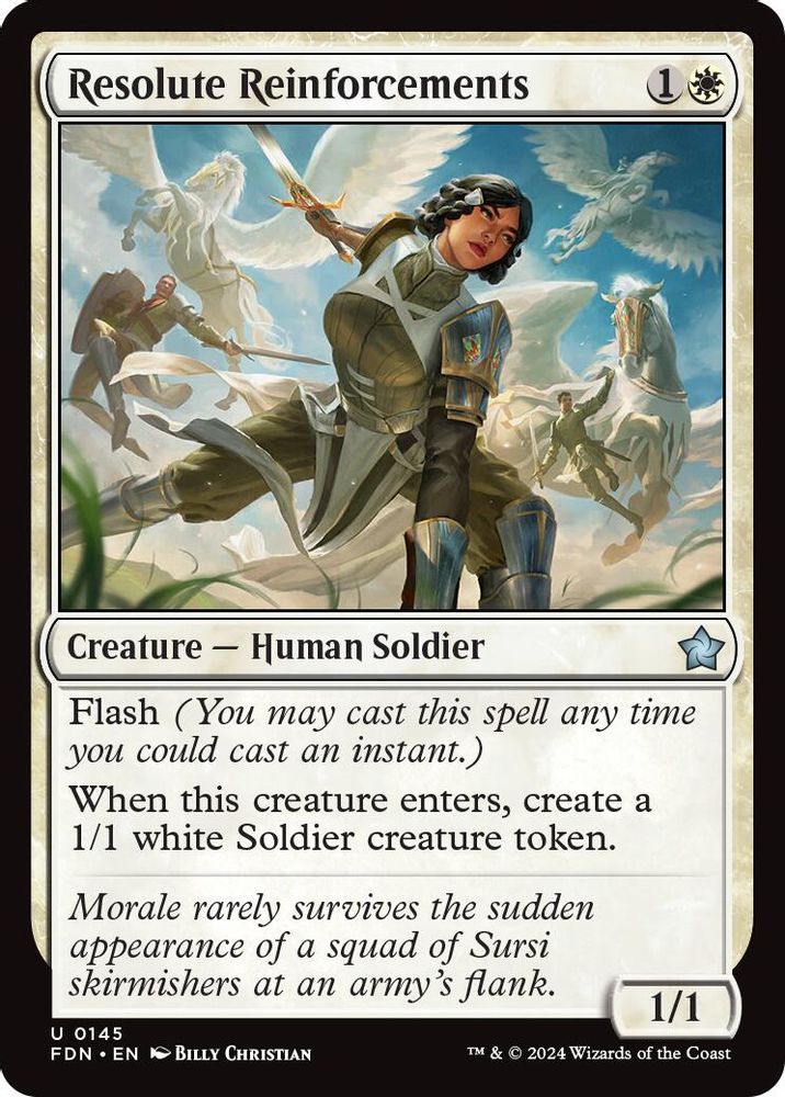 2024 Magic: The Gathering: Foundations (FDN) - Resolute Reinforcements (#145, Uncommon) (, Near Mint)