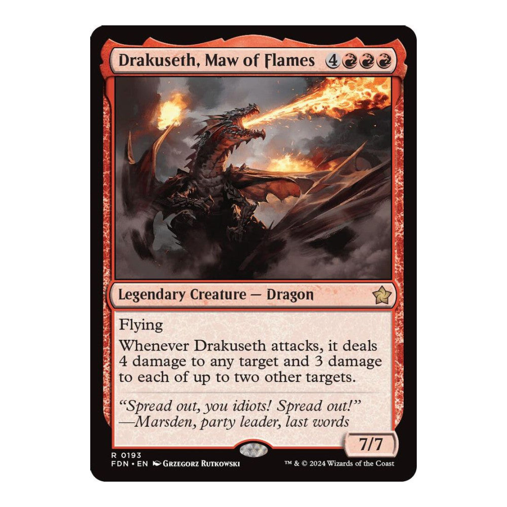 2024 Magic: The Gathering: Foundations (FDN) - Drakuseth Maw of Flames 0193 (#193, Rare) (, Near Mint)