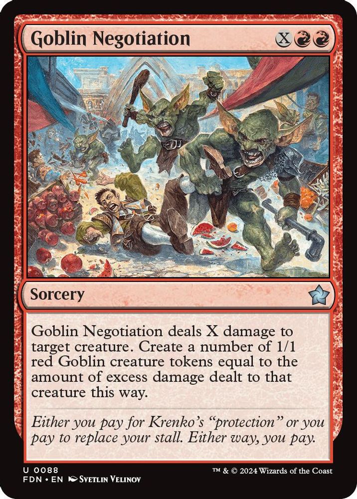 2024 Magic: The Gathering: Foundations (FDN) - Goblin Negotiation (#88, Uncommon) (, Near Mint)