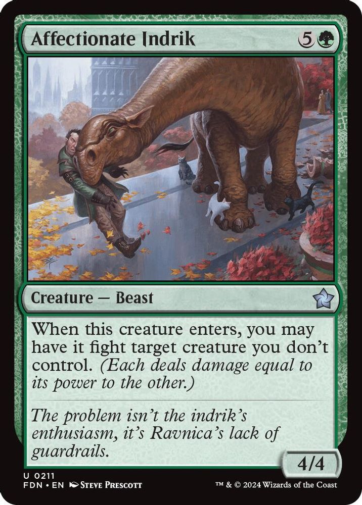 2024 Magic: The Gathering: Foundations (FDN) - Affectionate Indrik (#211, Uncommon) (, Near Mint)