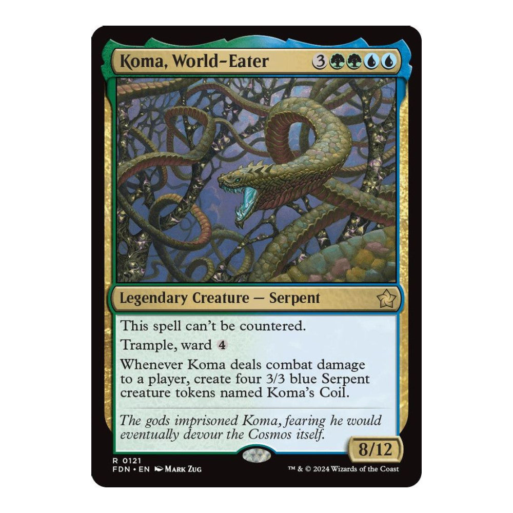 2024 Magic: The Gathering: Foundations (FDN) - Koma World Eater (#121, Rare) (, Near Mint)