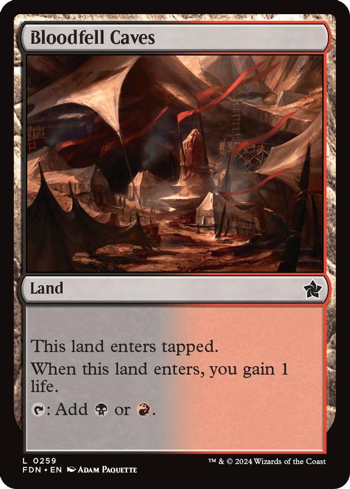 2024 Magic: The Gathering: Foundations (FDN) - Bloodfell Caves (#259, Land)