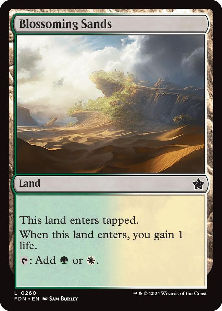 2024 Magic: The Gathering: Foundations (FDN) - Blossoming Sands (#260, Land)