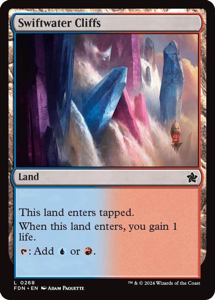 2024 Magic: The Gathering: Foundations (FDN) - Swiftwater Cliffs (#268, Land)