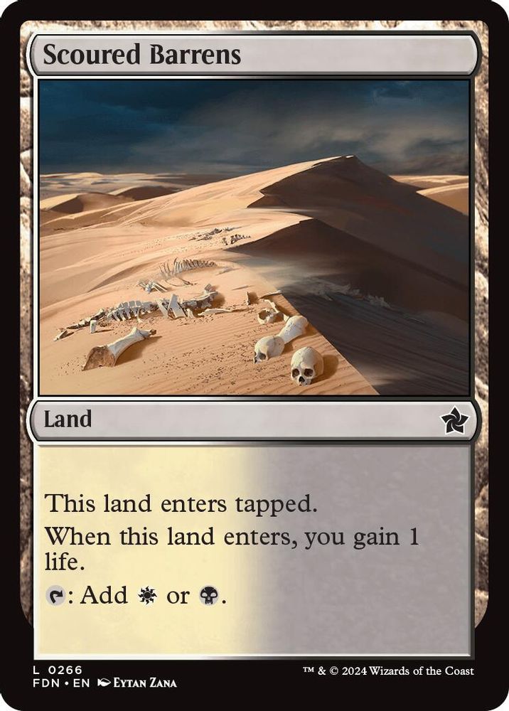 2024 Magic: The Gathering: Foundations (FDN) - Scoured Barrens (#266, Land)