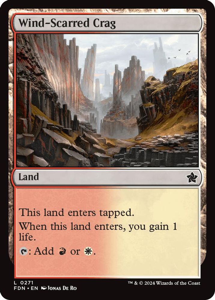 2024 Magic: The Gathering: Foundations (FDN) - Wind Scarred Crag (#271, Land)