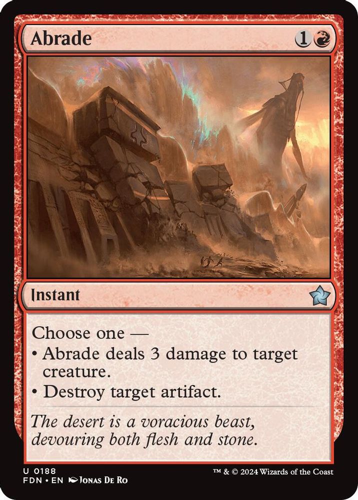 2024 Magic: The Gathering: Foundations (FDN) - Abrade (#188, Uncommon) (, Near Mint)