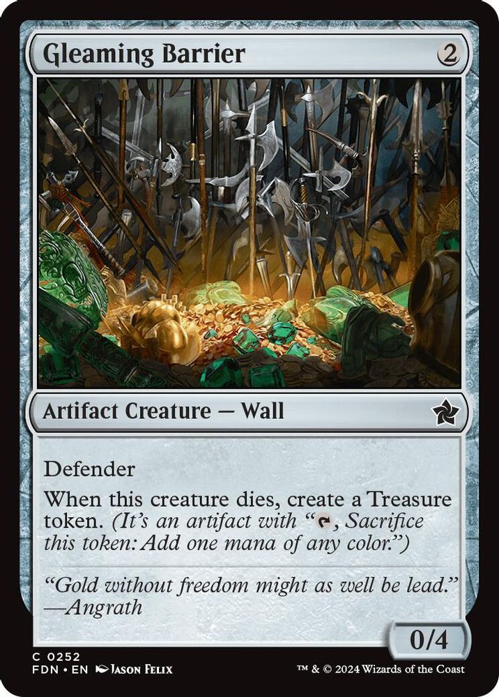 2024 Magic: The Gathering: Foundations (FDN) - Gleaming Barrier (#252, Common)