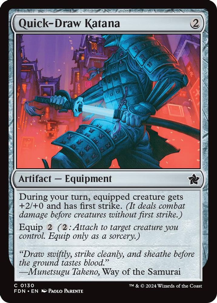 2024 Magic: The Gathering: Foundations (FDN) - Quick Draw Katana (#130, Common)