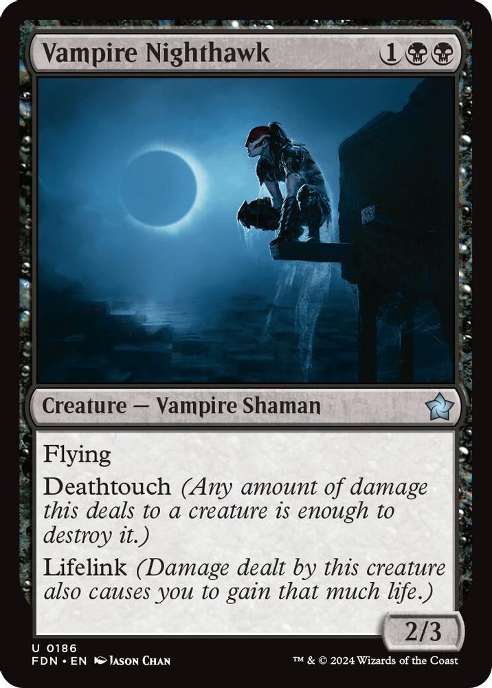 2024 Magic: The Gathering: Foundations (FDN) - Vampire Nighthawk 0186 (#186, Uncommon) (, Near Mint)