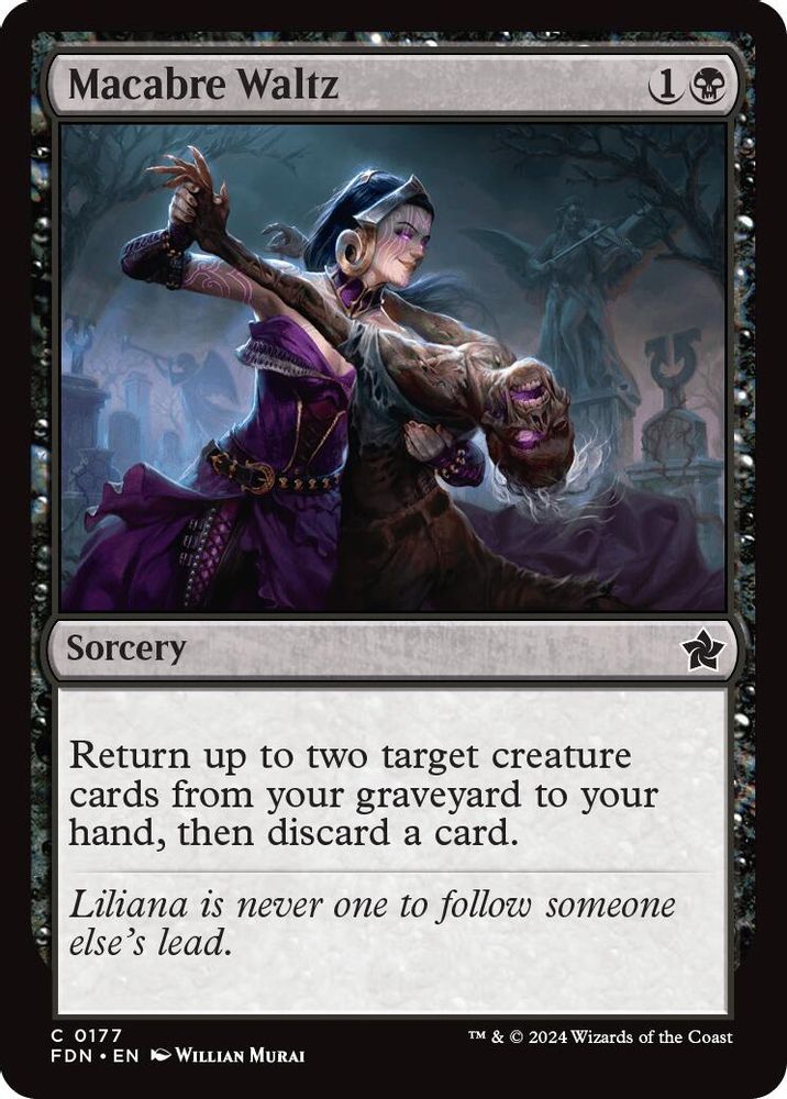 2024 Magic: The Gathering: Foundations (FDN) - Macabre Waltz (#177, Common) (, Near Mint)