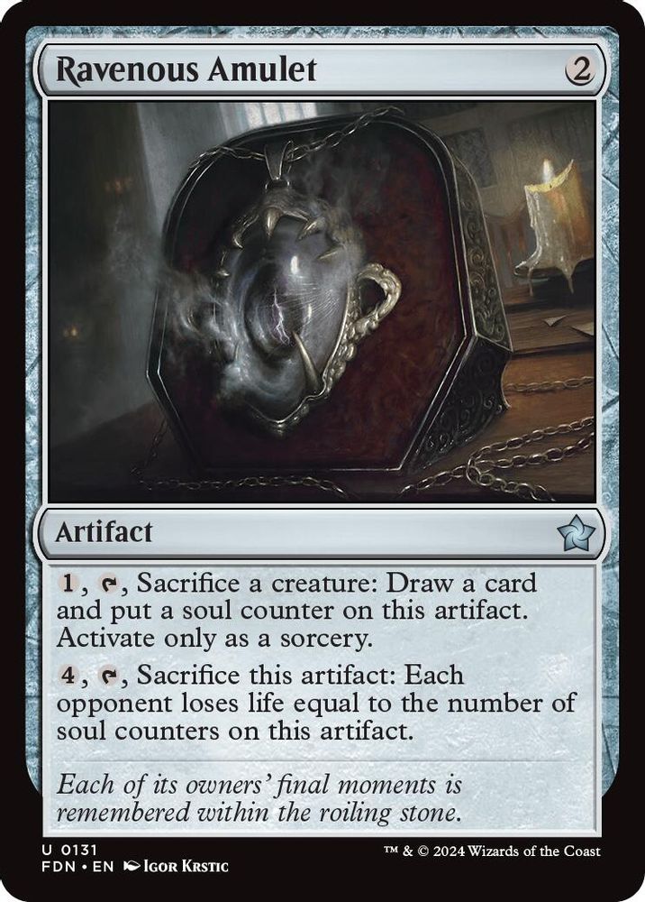 2024 Magic: The Gathering: Foundations (FDN) - Ravenous Amulet (#131, Uncommon)