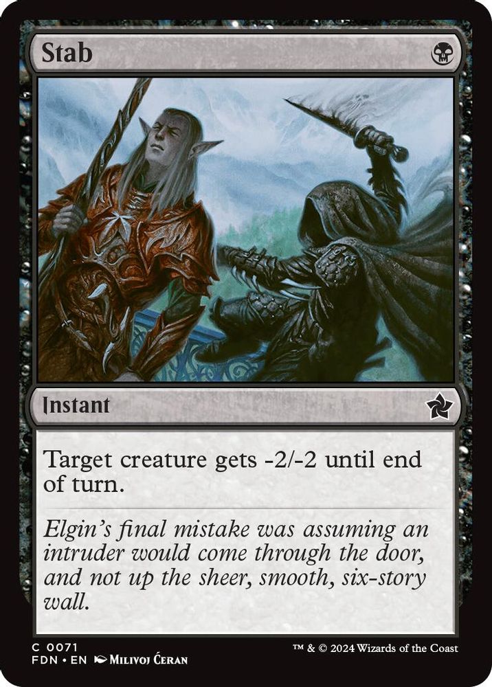 2024 Magic: The Gathering: Foundations (FDN) - Stab (#71, Common)