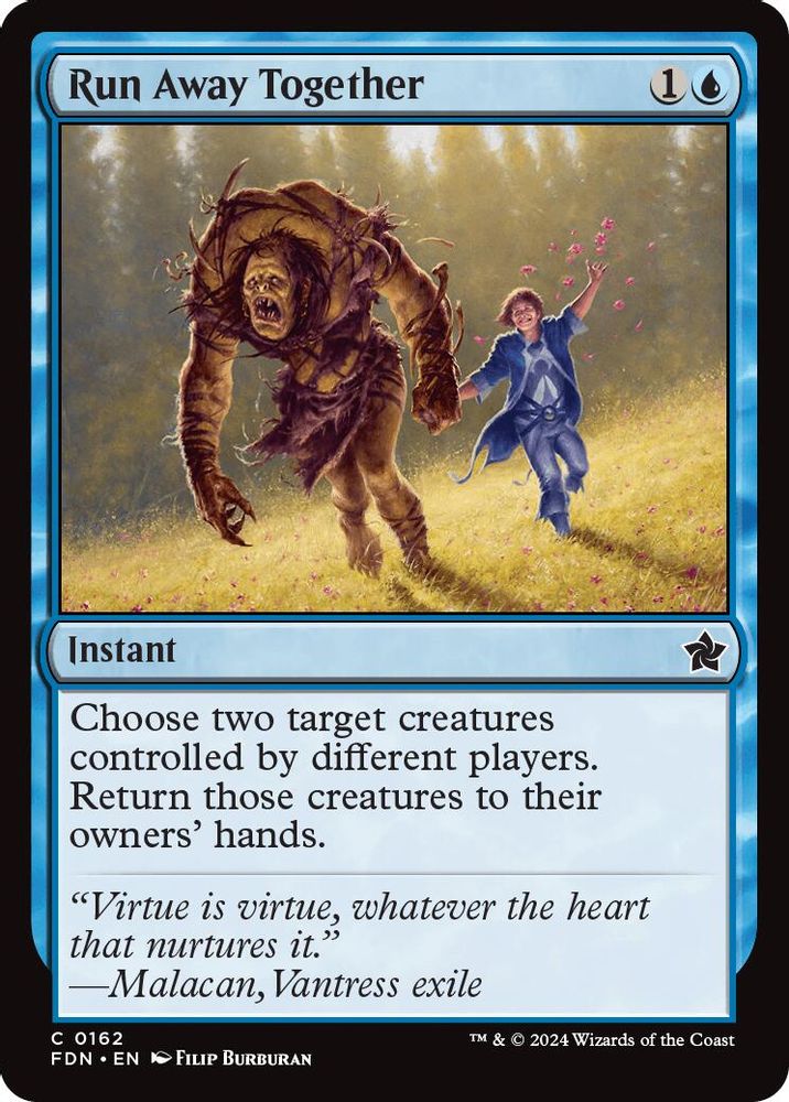 2024 Magic: The Gathering: Foundations (FDN) - Run Away Together (#162, Common)